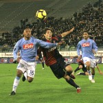 Cagliari-Napoli Zuniga in azione